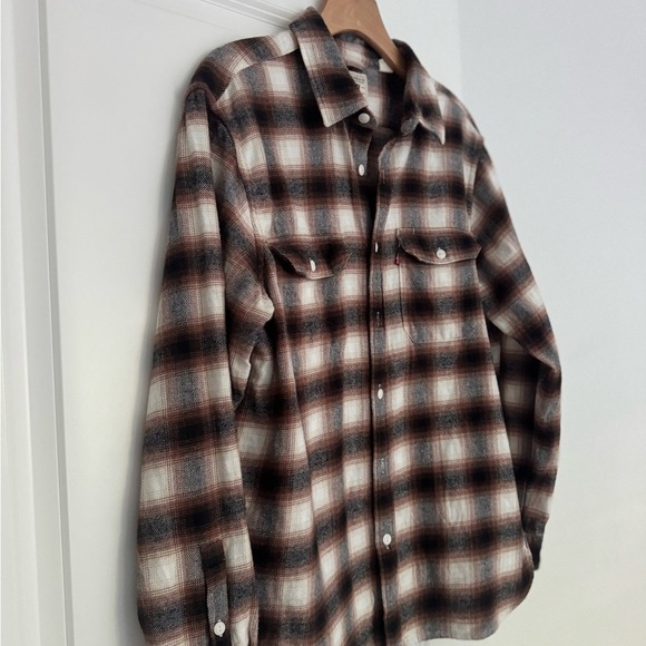 LEVI STRAUSS men’s Jackson worker relaxed style plaid button shirt top medium - Picture 2 of 5